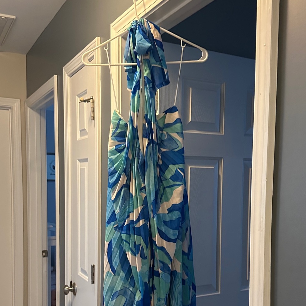 Flying Tomato Blue and Green Maxi Dress